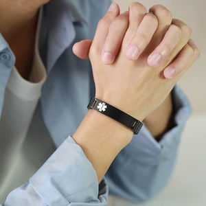 Brazalete de Acero Inoxidable de 12 mm, Elástico, con Logotipo Médico, Moderno y a la Moda, de 18 cm de Largo, Regalo para Hombre, Venta al por Mayor - Product Image 4