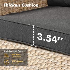 Chaises longues contemporaines en acier moderne, jardin, parc, hôtel, <span class=keywords><strong>terracotta</strong></span> noir, extérieur, résistant aux UV, rotin PE durable, configuration <span class=keywords><strong>de</strong></span> <span class=keywords><strong>bar</strong></span> - Product Image 5