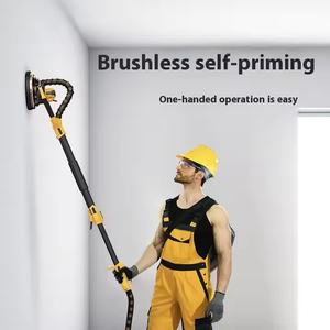 220伏电动干墙砂光机可伸缩手柄双灯DIY腻子砂光机用于墙壁抛光手持皮带抛光 - Product Image 4