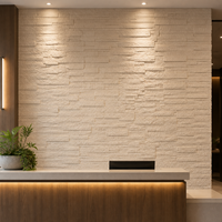 Panneau mural en PU imitation pierre WYRAX pour balcon, beige, pierre empilée, 600x1200mm, revêtement 3D, utilisation pour projets, décoration d'hôtel