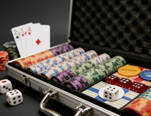 ชิปโป๊กเกอร์เกรดคาสิโนพิเศษสำหรับสถานบันเทิงคลับ 500 ชิ้น น้ำหนัก 14 กรัม ขนาด 40 มม. ทนทาน สีดำ พร้อมกล่องอลูมิเนียมพรีเมียม - Product Image 1