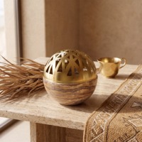 Brûleur d'encens en marbre travertin de luxe, pierre naturelle, brûleur de bakhoor, décoration d'intérieur arabe, Mubkhar