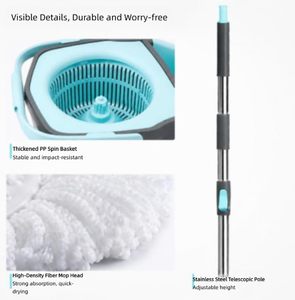 Factory Price Detachable <b>Bucket</b> <b>Mop</b> 360 Rotating Long Handle Bathroom Floor Cleaning Spin <b>Mop</b> <b>Bucket</b> Set Magic <b>Mop</b> - Product Image 4