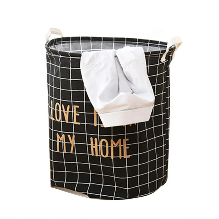 Dirty Clothing Folding Large Cotton and Linen Decorative Laundry Baskets Bag Hamper