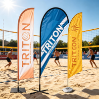 Drapeau de plage à plumes imprimé sur mesure de haute qualité pour la promotion d'événements