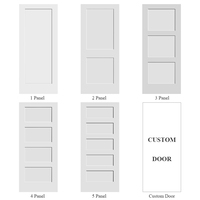 Porte en bois massif de style américain sur mesure pour maison, hôtel, appartement, design intérieur, insonorisée, 3 panneaux, blanche, style Shaker