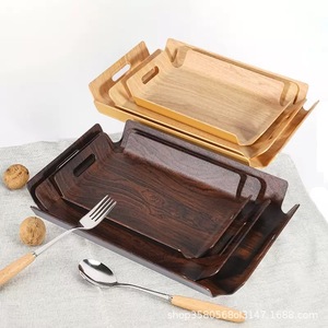 Plateau de service en bois massif avec poignée laquée pour la présentation et le stockage des aliments Y-569423 - Product Image 1