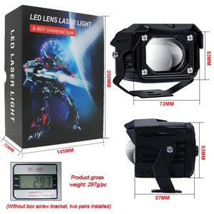 Phare de moto 50W 24V à LED avec lentille laser, feux antibrouillard LED blancs et jaunes, projecteur 4x4, phares LED 4 pouces - Product Image 6