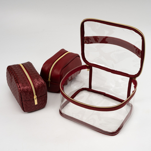 Thời Trang Phụ Nữ 3Pcs Set Túi Mỹ Phẩm Và Trường Hợp Với Biểu Tượng Tùy Chỉnh PVC Da Du Lịch Trang Điểm Túi - Product Image 6