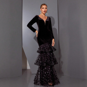 Robes de soirée pour femmes, robes de demoiselle d'honneur grande taille, robes de bal noires à paillettes, vêtements formels pour femmes, <span class=keywords><strong>Meric</strong></span>... - Product Image 4