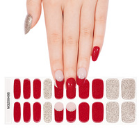 Huizi Huizi Nouvel An Rouge Nouveau Design Autocollants pour Ongles en Gel UV, Autocollants de Vernis à Ongles Populaires pour Nail Art