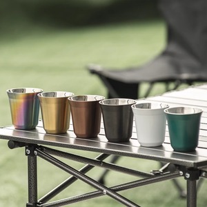 Tasses de camping en acier inoxydable DD4453 pour café jus de <span class=keywords><strong>lait</strong></span> petites tasses à expresso verre à liqueur gobelet à café de luxe - Product Image 1
