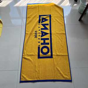 Personalised Custom Super High Quality 100% Cotton Front Velour Back Terry Yarn Dyed Jacquard <strong>Oversized</strong> <strong>Beach</strong> <strong>Towel</strong> with logo - Product Image 6