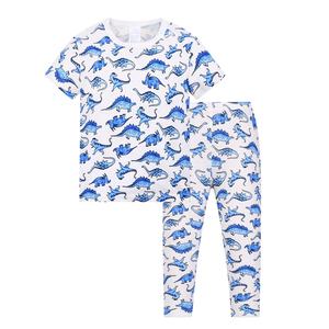 Pigiama in Cotone per Bambini e Bambine con Stampe Cartoon, Set da 2 Pezzi con Maniche Corte e Pantaloni Lunghi, Abbigliamento da Notte Neutro per Bambini - Product Image 6