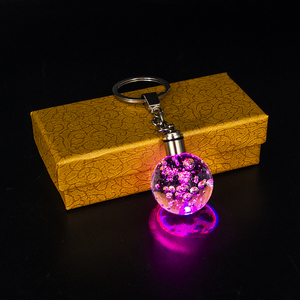 Cheap Wholesale <strong>Snow</strong> <strong>Ball</strong> Keyrings 3d Laserd Crystal <strong>Ball</strong> Keychain with Led Light for Valentine's Day Present - Product Image 4