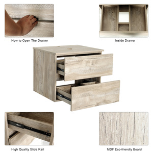 Meuble de salle de bain moderne avec miroir, panneau en bois massif multicouche, vasque murale pour usage domestique - Product Image 2