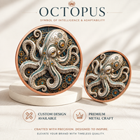 Pièce de monnaie Steampunk en cuivre pur 999 de 1 oz, motif pieuvre, haute relief, colorée UV, électroplaquée, imprimée en typographie, finition proof-like, artisanat tentacule