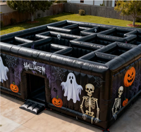 Labyrinthe gonflable de qualité commerciale sur le thème d'Halloween, en PVC, personnalisable en couleur/taille/logo, facile à installer, jeux gonflables pour enfants