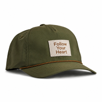 Casquette de baseball OEM imperméable en nylon couleur unie avec cordon, logo brodé personnalisé pour la pêche