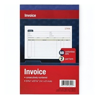 Lot de 3 carnets de factures autocopiantes personnalisables avec logo, 2 feuillets, format horizontal 5,5x8,5 po, 50 sets de formulaires NCR pour reçus de vente