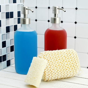 Flacone Dispenser Vuoto <span class=keywords><strong>in</strong></span> <span class=keywords><strong>Vetro</strong></span> Satinato Trasparente da 500ml con Pompa Dorata per Sapone <span class=keywords><strong>Liquido</strong></span> e Detergente per Pannolini, Prodotto <span class=keywords><strong>in</strong></span> Cina - Product Image 3