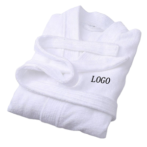 Peignoir en velours éponge avec tissu en coton doux, texture moelleuse, design confortable avec ceinture pour hommes et femmes - Product Image 1