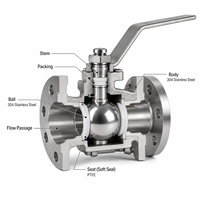 Vanne à opercule en acier inoxydable ANSI Classe 300 Q41F 300LB CF8 SS304, manuelle, avec joint PTFE vierge, marque LUOKEFM, pour vapeur et huile