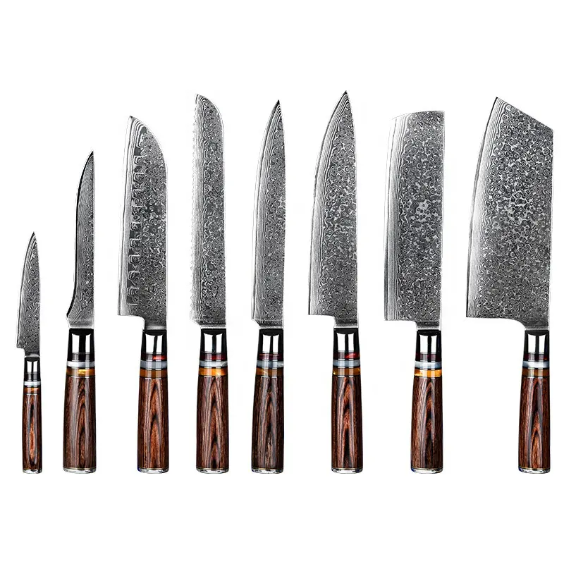 Hot chuyên nghiệp nhật bản Sushi Sashimi dao nhà bếp đầu bếp thịt khắc fillet gọt VG10 Damascus dao thép