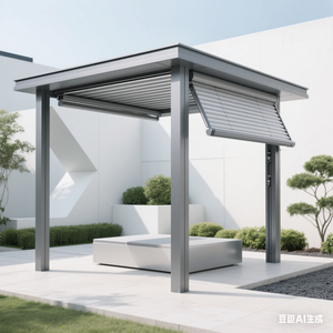 Étanche à l'eau personnalisé 3x4 extérieur en aluminium Pergola LED ensemble de supports motorisés carré Tube Post Parasol pavillon de Style chinois - Product Image 6
