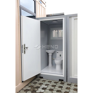 Toilettes mobiles préfabriquées d'extérieur au design moderne, toilettes publiques portables individuelles pratiques, construites avec des panneaux sandwich en acier - Product Image 1