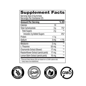 Caramelle Gommose per il Sonno Personalizzate OEM - 3mg di Melatonina e L-Teanina per un Sonno Sano, 50 Caramelle, Pronte per il Marchio Privato - Product Image 4