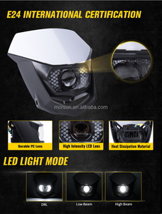 Phare LED universel avec <span class=keywords><strong>masque</strong></span> pour Supermoto KTM Yamaha <span class=keywords><strong>Kawasaki</strong></span> Husqvarna moto Enduro phare - Product Image 4