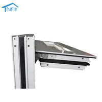 Fenêtre à auvent en aluminium standard moderne pour villa, avec moustiquaire magnétique horizontale, pour la ventilation des toilettes