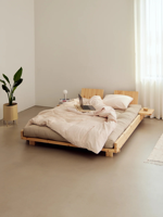 Cadre de lit pliable en bois massif, simple et minimaliste, personnalisé, écologique, pour une utilisation multifonctionnelle, 2026