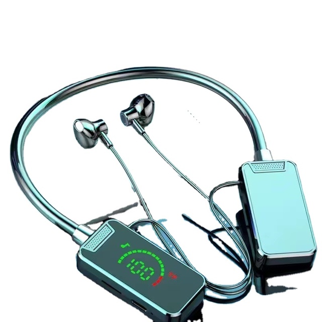 Digital Display Screen Long Battery Life Wireless Sport In-ear Noise Reduction Headsets with Mic and TF Card Slot
