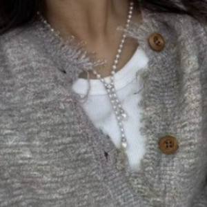 Collier ras du cou en perles d'eau douce naturelles à double couche de 6 à 7 mm, or 14 carats, rétro, tendance, injection, multiples méthodes de port, colliers en perles - Product Image 2