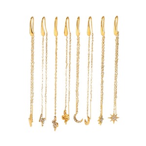 Drop <b>Earrings</b> Gold Star <b>Moon</b> Tassel Long Chain Women Party Fashion Jewelry - Product Image 4