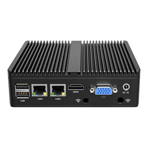 Micro Firewall Appliance 2Lan 2COM RS232 Network Soft Router Mini Computer Intel J1900 J4125 Quad Core Support AES NI