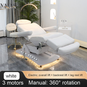 Table de massage électrique hydraulique pour esthéticienne, <span class=keywords><strong>lit</strong></span> de beauté pour salon, avec repose-jambes rétractable pivotant à 360 degrés, idéal pour soins du visage et extensions de cils - Product Image 6