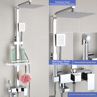 Robinet de douche mural noir mat et or de luxe avec douchette bidet et robinet de baignoire pour maison et hôtel