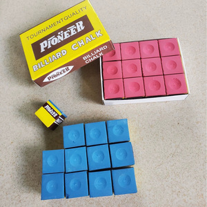 Tenny Billiard Cue Chalk Chocolate Powder Blue 12 Tablets Per Carton <b>Strong</b> Adhesion For Snooker And Billiards - Product Image 1