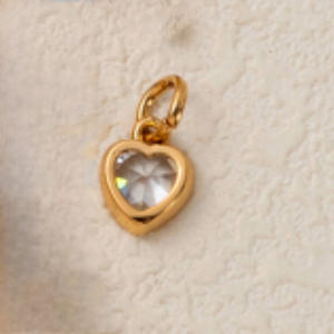 Bestseller Schmetterlingsknoten Öltropfen Herzanhänger Messing 18K Goldfarbe Farbbeständig Tarotkarten-Blumen-Charm Zirkon Punk-Stil Schmuck - Product Image 4