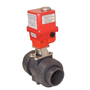 DN15-DN150 motorised ball valve Two-channel waterproof UPVCmotor valve PVC plastic electric ball valve