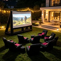 Écran publicitaire gonflable en forme de A de 10 à 16 pieds avec double support pour événements extérieurs, marketing, expositions, promotion de marque