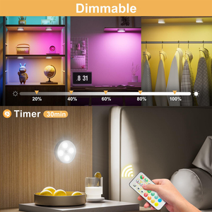 RGB Puck <b>Lights</b> with Remote & Motion <b>Sensor</b>,Rechargeable Under Cabinet Lighting for Kitchen, Closet Magnetic Stick-On <b>Lights</b> - Product Image 2