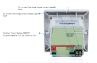 Voltímetro electrónico monofásico con pantalla LED, amperímetro, medidor de frecuencia de 48x48mm