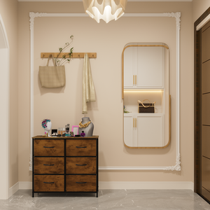 Edman-casillero giratorio con capacidad ajustable para sala de estar, rown con 6 garabatos - Product Image 3