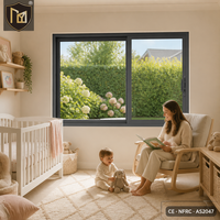 Ventana Corredera para Cuarto de Bebé de Fábrica JUNYAO, 5+20A+5, Bajo Consumo, Insonorizada, con Cerradura de Seguridad, Rotura de Puente Térmico, NFRC AS2047 CE OEM para Familias