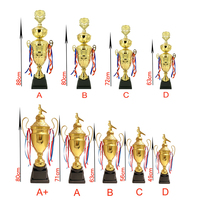 Yiwu Collection tasse en métal et tige en plastique thropy tasse première ligue or balle trophée grand trophée de football
