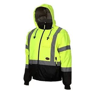 Vêtements de travail coupe-vent imperméables réfléchissants haute visibilité OEM Vêtements de sécurité contre la pluie à capuche et à manches longues